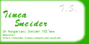 timea sneider business card